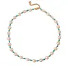 Collar de Perlas Barrocas Naturales para Mujer Asimétrico de Cuentas Nicho Nuevo Chinoiserie Cadena para Clavícula con Cuentas Turquesas