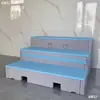 Plataforma conductor móvil de PE, coro de madera maciza, escalera de plástico plegable nueva de tres niveles, escenario escolar.