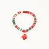 Joyería Transfronteriza Europea y Americana Navidad Pulsera de Cuentas de Arcilla Polimérica Suave Regalo Pulsera de Papá Noel Pulsera de Contraste de Color Festivo