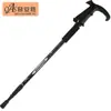 [Qiansheng Ds8003] Bastón de Trekking de Aleación de Aluminio para Exteriores Bastones Telescópicos de Tres Secciones Ultraligeros Mango Curvo Bastón para Caminar al Aire Libre