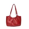 Bolsa tote retrô de cor sólida estilo faculdade coreana, nova moda outono 2026, grande capacidade, simples, versátil, bolsa de ombro