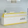 Escritorio de recepción moderno y de moda para tiendas de ropa, mostrador de bar pequeño, escritorio de recepción frontal de empresa simple