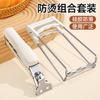 Sujetador de tazón de acero inoxidable antiquemaduras, clip de silicona para plato, pinza, artefacto antideslizante, alta temperatura, bandeja de cocina, dispositivo de elevación, para el hogar