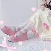 Sapatos Lolita Estilo Japonês Lolita de Salto Grosso para Mulheres Fofos Loli Boca Rasa Cabeça Redonda Sapatos de Boneca Harajuku Soft Girl Sapatos Pequenos de Couro