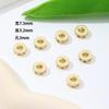Contas Espaçadoras Grandes com Furo, Banhadas a Ouro 18K com Zircônias, Renda Banhada a Ouro, Coroa de Flores Dupla Face, Acessórios de Contas para DIY C45