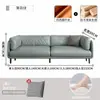 Sofá de Cuero Vintage, Estilo Minimalista de Lujo Ligero Italiano, Adecuado para Sala de Estar, Recepción, Apartamento de Alquiler, Espacio Pequeño, Sofá Recto Casual de Tres Plazas