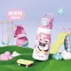 Nova Boneca Copo Térmico Infantil Desenho Animado Fofo e Fofo Masculino e Feminino Dupla Bebida Copo de Água Infantil Copo Especial para Escola