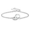 Celebridad de Internet En Vivo Octágono Anillo Doble Hebilla Collar Pulsera Conjunto Femenino Geométrico Anillo Doble Circonita Colgante Cadena de Clavícula Pulsera