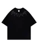 2026 Verano Nuevo Camiseta de Manga Corta Bordada Versátil para Hombre con Texto Antiguo Tendencia Simple Casual Color Sólido Estilo Nacional Elegante