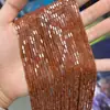 Cuentas rectangulares de piedra natural de 2*4 mm, piezas rectangulares pequeñas, componentes de joyería semiacabados en forma de tira larga, directo del fabricante