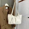 Bolsa Tote Cor Sólida Estilo Retrô Literário Coreano Estilo Universitário Feminina Nova Moda 2026 Bolsa de Ombro Simples de Grande Capacidade