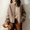 Casaco curto de outono e inverno plus size para mulheres baixinhas, imitação de mink, estilo coreano, novo modelo 2026, cardigã jaqueta de alta qualidade