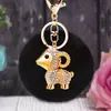 Llavero de Felpa de Oveja Pequeña de la Suerte para Coche para Mujeres Encanto de Bolso Lindo Llavero de Metal Regalo Creativo Venta al por Mayor