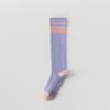 Calcetines de Yoga, Calcetines de Compresión para Mujer de Tubo Largo con Dos Barras de Color Contrastante, Absorbentes de Sudor, Transpirables, Desodorantes, de Secado Rápido, Antideslizantes