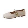 Sapatos Mary Jane Retrô Franceses para Mulheres 2026 Primavera e Outono Nova Moda Versátil de Uma Tira Bico Redondo Rasos Planos