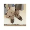 Botas vaqueras retro estilo coreano, nuevas botas de media caña con cordones y lazo, punta redonda, para otoño e invierno, de corte ajustado para mujer
