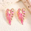 Pendientes de Hoja de Oro Europeos y Americanos Transfronterizos que no se Desvanecen, Diseño de Moda y de Alta Gama, Pendientes de Goteo de Aceite, Accesorios de Oreja Femeninos