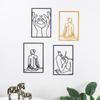 Luxo Leve Nórdico Abstrato Silhueta de Linha Feminina Ferro Pendurado na Parede Casa Sala de Estar Entrada Decoração de Parede Decorativa