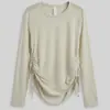 Ropa Deportiva Transpirable Ligera Transfronteriza con Cintura Ajustable con Cordón, Cubierta de Yoga de Manga Larga con Cuello Redondo, Prenda Exterior Deportiva Adelgazante