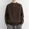 Suéter de Punto para Hombre con Cuello Redondo, Nuevo Otoño/Invierno, Ajuste Holgado, de Moda, de Gama Alta, Suéter de Punto