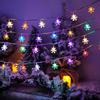 Luces de cadena LED de copo de nieve transfronterizas Navidad habitación patio iluminación exterior USB control remoto decoración navideña luces de Navidad