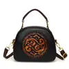 2025 Bolso Cruzado Nacional de Textura Transfronteriza Bolso de Hombro en Relieve Bolso Redondo Pequeño para Madres de Mediana Edad Bolso de Mano Versátil para Viajes