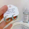 Banho de Ouro Real, Coleção Série Azul Moda Coreana e Japonesa, Brincos de Esmalte com Efeito Gotejante para Mulheres, Novos Brincos e Acessórios de Luxo Leve Nicho