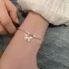 Prata concha pérola natural borboleta prata pulseira requintada simples moda feminina luxo alta qualidade sensação pulseira com contas