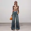 Tiro Real Jeans de Pierna Ancha para Mujer 2026 Principios de Otoño Nuevo Estilo Adelgazante Suelto Sentido del Diseño Retro Pantalones de Boca de Campana Pierna Recta