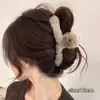 Pinza de garra de felpa para otoño e invierno, estilo elegante, para cabello fino en la nuca, pinza para el cabello de tamaño mediano para mujer, accesorio para el cabello tipo pinza de tiburón