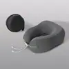 Almofada em U de Espuma de Memória e Seda Gelada para Viagem, Suporta Personalização de Logo, Portátil para Uso no Carro