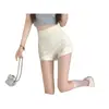 Shorts Negros de Pierna Ancha con Forro de Polar, Cintura Alta, Otoño/Invierno para Mujer, Adelgazantes, para Chicas Menudas, Estilo Hot Girl, Corte A, Ropa de Abrigo, Shorts Base Casual