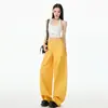Caqui 2025 Primavera/Verano Nuevos Pantalones Anchos Adelgazantes Versátiles Curvados Tipo Plátano Pantalones Guadaña Pantalones Caqui