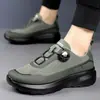 Nuevos Zapatos de Comercio Exterior para Hombre con Hebilla Giratoria, Zapatos Negros para Viajar, Zapatos Casuales de Suela Gruesa para Hombre, Zapatos Deportivos Antideslizantes para Exteriores para Hombre