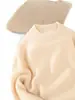 Suéter de cachemira para niños, suave y cálido, tejido ajustado para niños, suéter de cachemira tipo pullover para niñas, camiseta interior