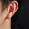 Nuevos Pendientes de Aro de Serpiente de Circonita Cuadrada Moda Masculina Versátiles para el Trabajo Pendientes de Aro Femeninos Personalidad de Nicho Lujo Ligero Sensación de Alta Gama Accesorios para Pendientes