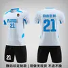 Conjunto de uniforme de futebol digital personalizado para escolas e equipes corporativas, estampa de padrão personalizado em corpo inteiro, jersey de secagem rápida e respirável