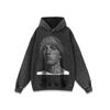 Suéter con capucha de estilo nacional de hip-hop europeo y americano, con escote pequeño, lavado al agua, para hombres y mujeres, para parejas callejeras, sudadera con capucha de manga larga que combina con todo, otoño