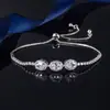 Pulseira de Pedras Preciosas com Diamantes Coloridos Europeia e Americana, Quente e Vendida em Live Broadcast, para Mulheres, Pulseira de Zircônia Colorida Transfronteiriça, Pulseira Elástica de AÇúcar Cubo de Luxo