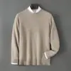 Baicai Rong 2026 Nuevo Suéter de Lana para Hombre Otoño/Invierno Cuello Semi Alto Casual Cálido Base de Punto para Negocios