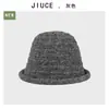 Nuevo Sombrero de Pescador de Punto Coreano Dongdaemun Otoño e Invierno para Mujer, Hace que la Cara Parezca Más Pequeña, Borde Enrollado, Color Sólido, Cálido, Cubre Rostro