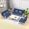 Sofá cama para pequeños apartamentos de alquiler, estructura de hierro y tela de doble propósito, plegable multifuncional, tablero artificial, estilo nórdico, palma de coco
