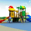 Equipamento de Playground Infantil Grande Porte Transfronteiriço, Combinação de Escorregador de Plástico e Balanço para Parque Comunitário