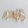 Ropa para Niños Estilo Coreano Traje de Otoño para Niños Carita Sonriente Rayado para Niños y Niñas Pantalón para Bebé de Manga Larga Traje de Dos Piezas para Niños