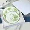 Serie de Porcelana China D-home Lirio del Valle estilo Europeo transfronterizo Plato Occidental para Bistec hotel mesa exquisito simple verde juego de regalo