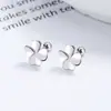 Pendientes de Hilo de Seda de Trébol de Cuatro Hojas Clásicos para Mujer Plata de Ley 925 Nuevo Simple Combinan con Todo Clavo de Hélice Auricular Joyería Avanzada para Oreja