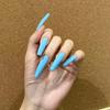 CS-15 Azul Lago Larga T lijado uña postiza esmerilada transfronteriza europea y americana usar esmalte de uñas esmalte de uñas 24 piezas esmalte de uñas al por mayor