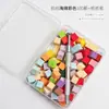 Caixa com Mini Bloco de Tofu de 1cm para Nail Art Esponja Gradiente Dab Dab Gel Ombre Blush Quadrado Pequeno Caneta Grab Grab Conjunto