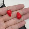 Colgante de Fruta Estéreo Artificial de Resina DIY Fresa Pequeña Naranja Manzana Llavero Pulsera Accesorios de Joyería