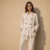 Abrigo de Lana Doble Cara Otoño/Invierno 2026 Talla Petite Abrigo Chaqueta de Lana de Doble Botonadura 100% Cachemir